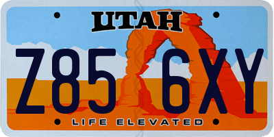 UT license plate Z856XY