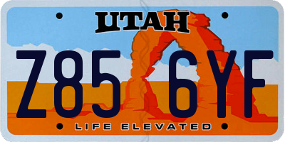 UT license plate Z856YF