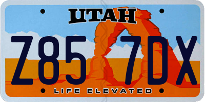 UT license plate Z857DX