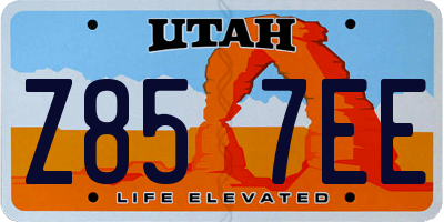 UT license plate Z857EE