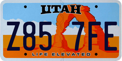 UT license plate Z857FE