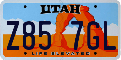 UT license plate Z857GL