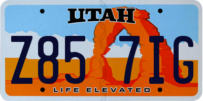 UT license plate Z857IG