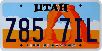 UT license plate Z857IL