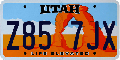 UT license plate Z857JX