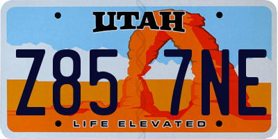 UT license plate Z857NE