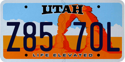 UT license plate Z857OL