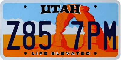 UT license plate Z857PM