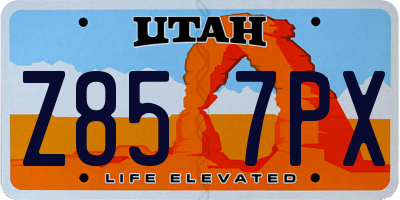 UT license plate Z857PX