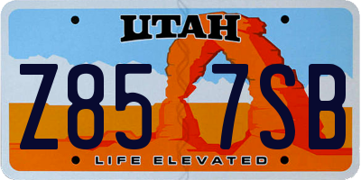 UT license plate Z857SB