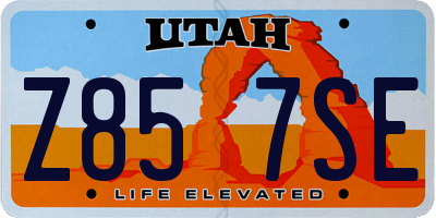 UT license plate Z857SE