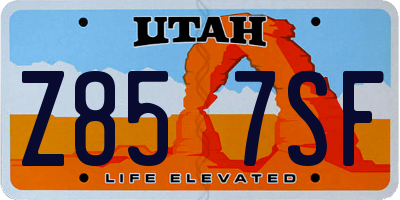 UT license plate Z857SF