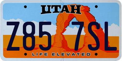 UT license plate Z857SL