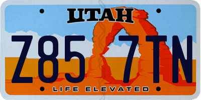 UT license plate Z857TN