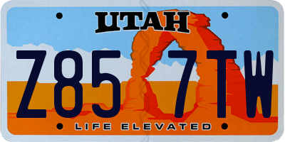 UT license plate Z857TW