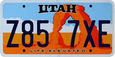 UT license plate Z857XE