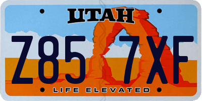 UT license plate Z857XF