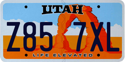 UT license plate Z857XL