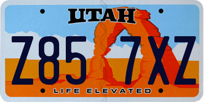 UT license plate Z857XZ