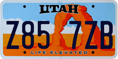 UT license plate Z857ZB