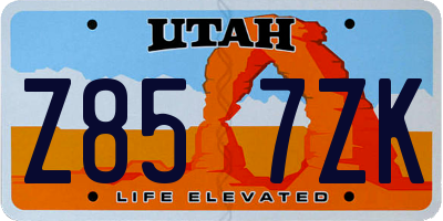 UT license plate Z857ZK