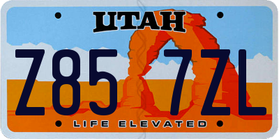 UT license plate Z857ZL