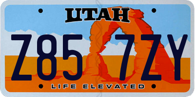 UT license plate Z857ZY