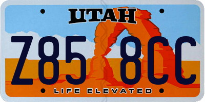 UT license plate Z858CC