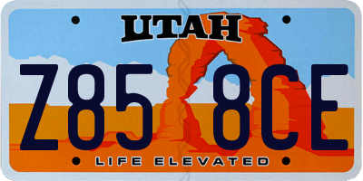 UT license plate Z858CE