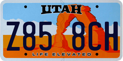 UT license plate Z858CH