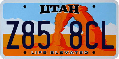 UT license plate Z858CL