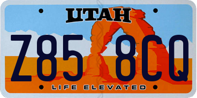 UT license plate Z858CQ
