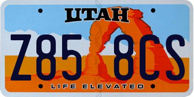 UT license plate Z858CS