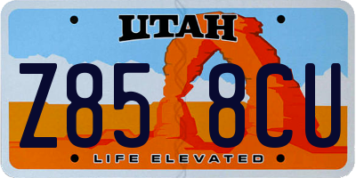 UT license plate Z858CU