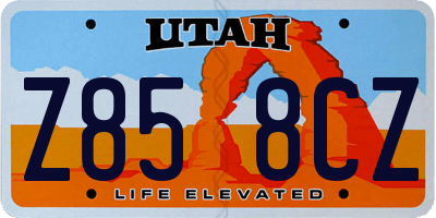 UT license plate Z858CZ