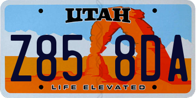 UT license plate Z858DA