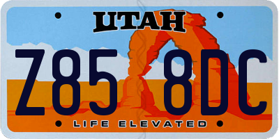 UT license plate Z858DC