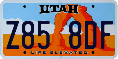 UT license plate Z858DF