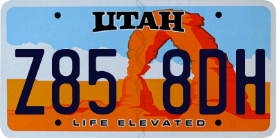 UT license plate Z858DH