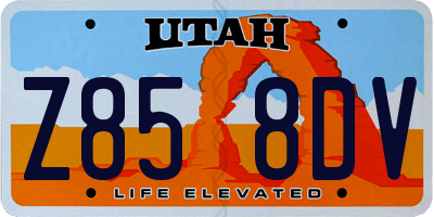 UT license plate Z858DV