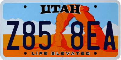 UT license plate Z858EA