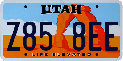 UT license plate Z858EE