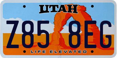 UT license plate Z858EG