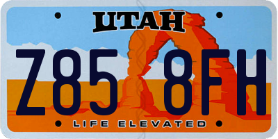 UT license plate Z858FH