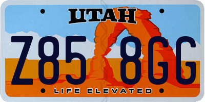 UT license plate Z858GG