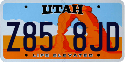 UT license plate Z858JD