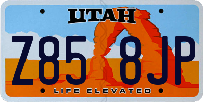 UT license plate Z858JP