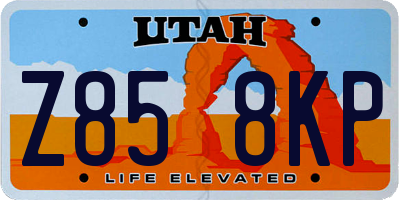 UT license plate Z858KP