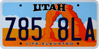 UT license plate Z858LA