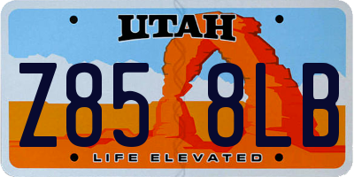 UT license plate Z858LB